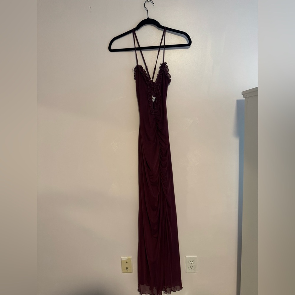 Princess Polly Soulina Ruched Maxi Dress Purple size US 6